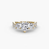 BW James Jewelers setting 9K Yellow Gold / Heart Three-Stone with Pavé Band 2