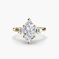 BW James Jewelers setting 9K Yellow Gold / Marquise Baguette Accent Solitaire