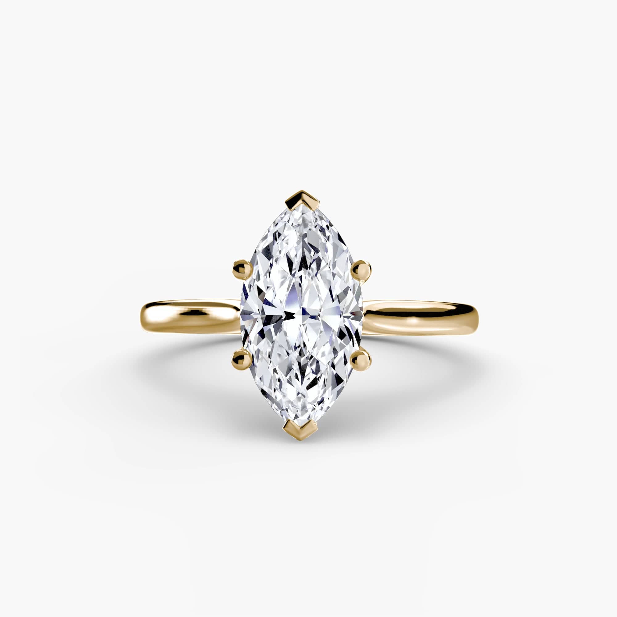 BW James Jewelers setting 9K Yellow Gold / Marquise Solitaire ring 1