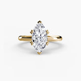 BW James Jewelers setting 9K Yellow Gold / Marquise Solitaire ring 2