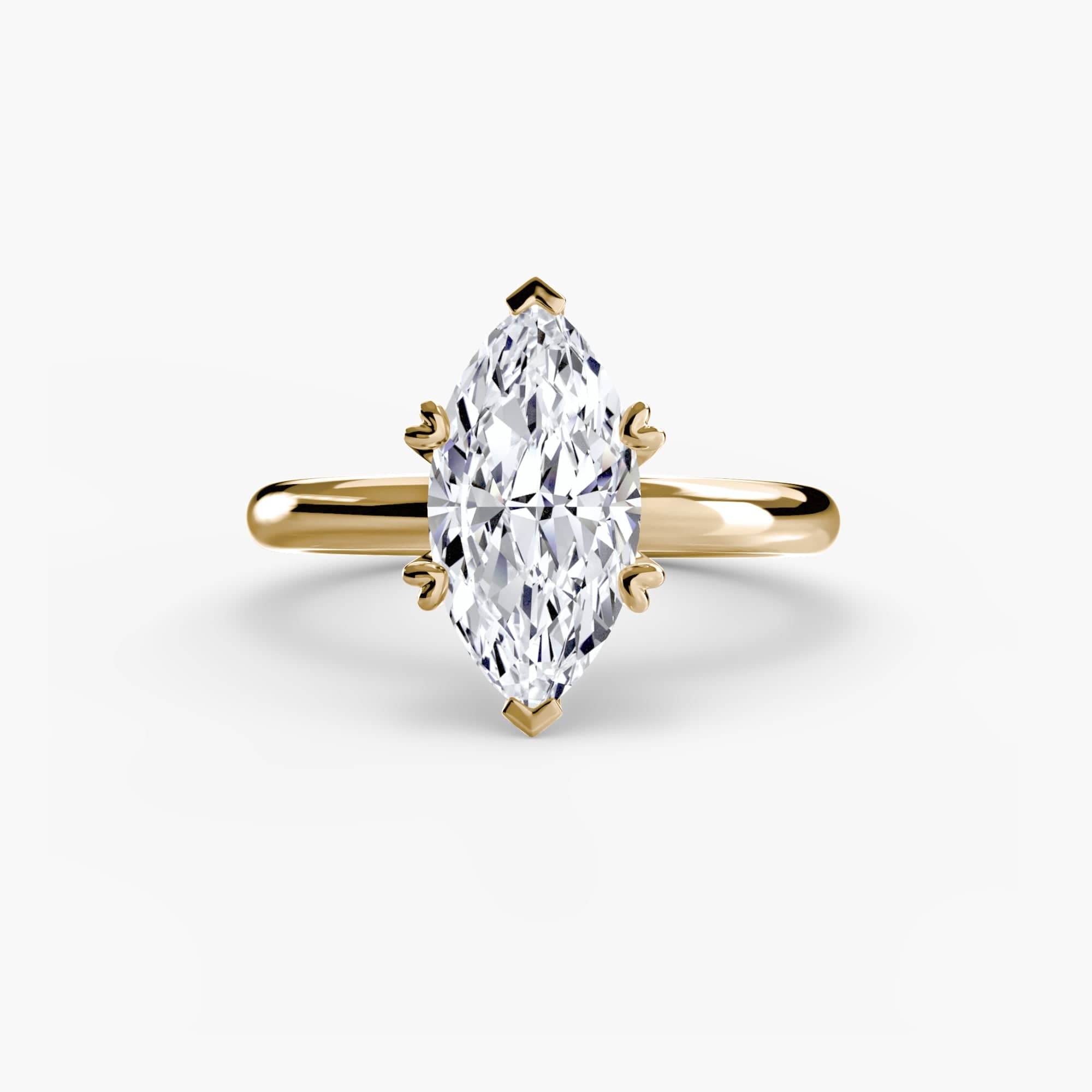 BW James Jewelers setting 9K Yellow Gold / Marquise Solitaire ring 2
