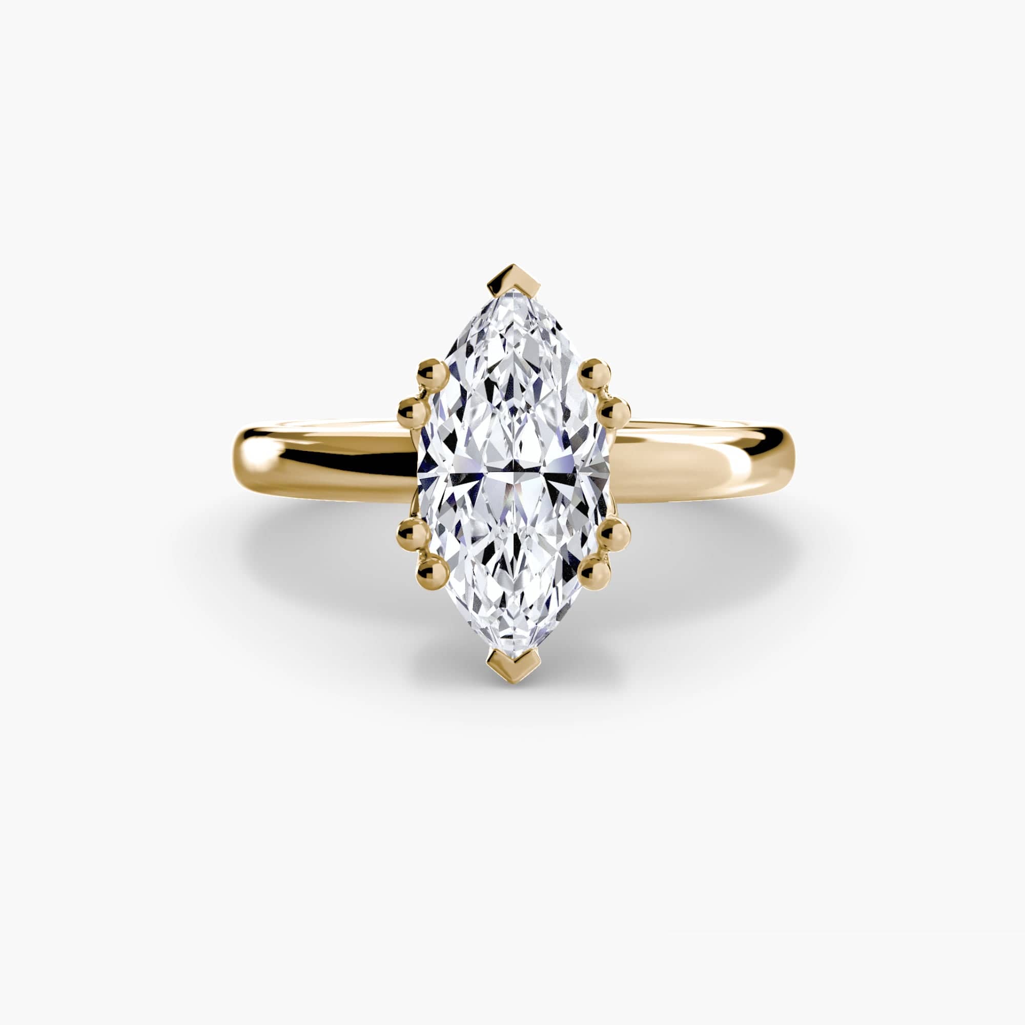 BW James Jewelers setting 9K Yellow Gold / Marquise Solitaire ring 5