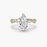 BW James Jewelers setting 9K Yellow Gold / Marquise Solitaire with Eternity Pavé