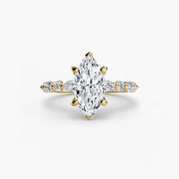 BW James Jewelers setting 9K Yellow Gold / Marquise Solitaire with Eternity Pavé 2