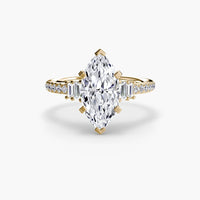 BW James Jewelers setting 9K Yellow Gold / Marquise Solitaire with Pavé 4