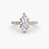 BW James Jewelers setting 9K Yellow Gold / Marquise Solitaire with Pavé 6