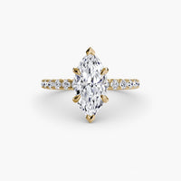 BW James Jewelers setting 9K Yellow Gold / Marquise Solitaire with Pavé 6