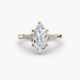 BW James Jewelers setting 9K Yellow Gold / Marquise Solitaire with Shoulder Accents 2
