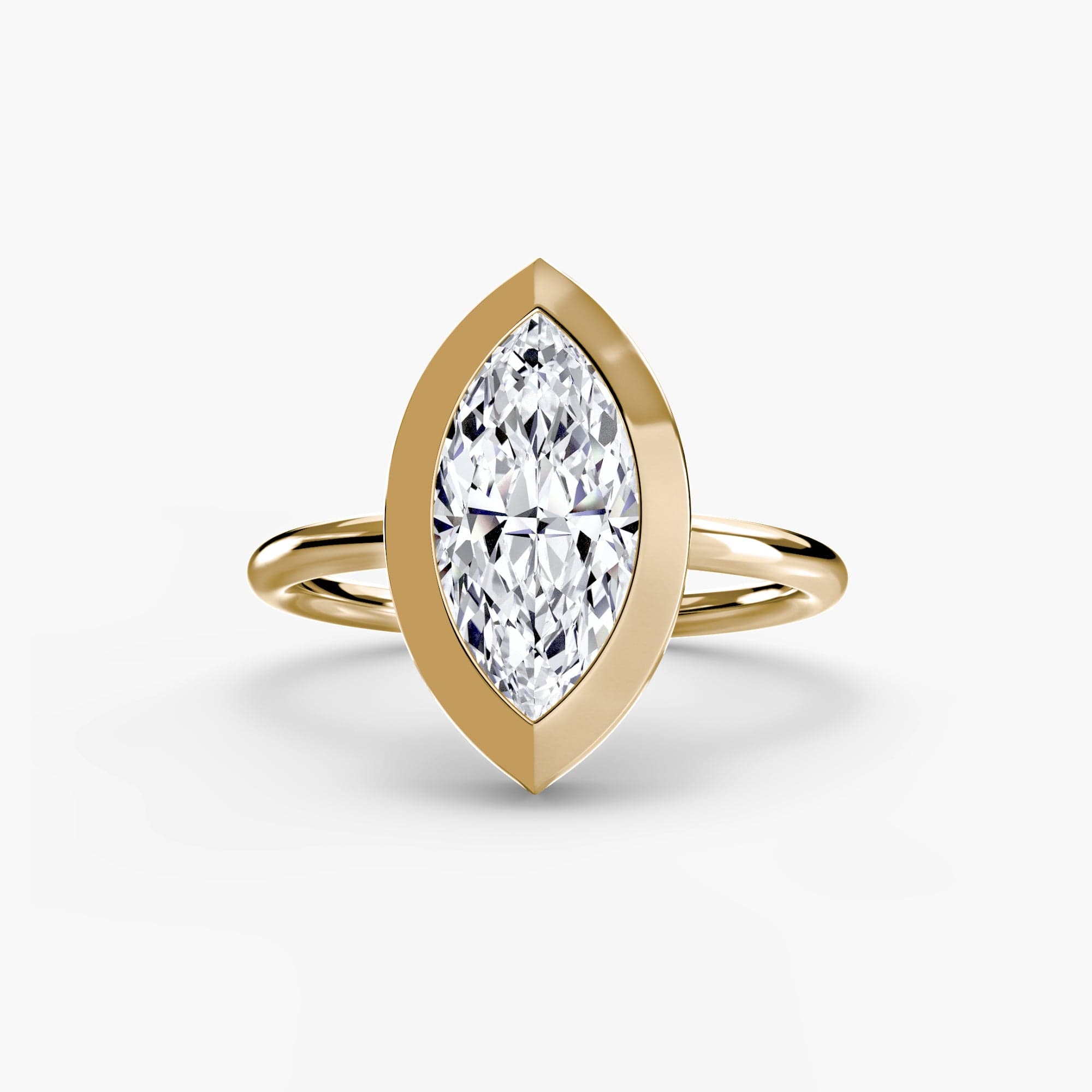 BW James Jewelers setting 9K Yellow Gold / Marquise The Bezel Set Solitaire