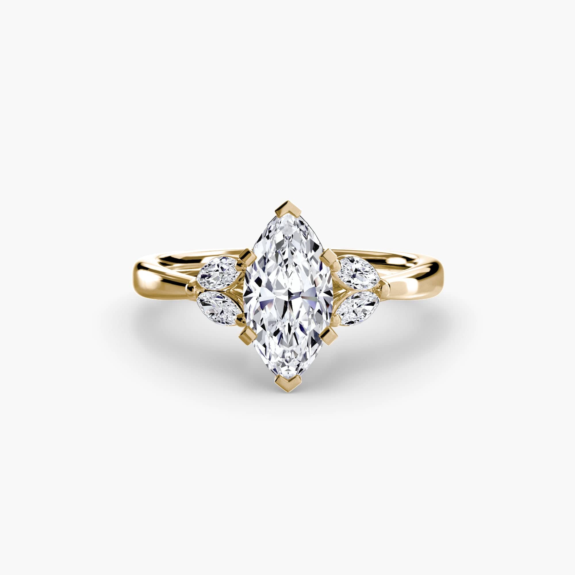 BW James Jewelers setting 9K Yellow Gold / Marquise The Celestial Cluster Ring 2