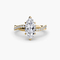 BW James Jewelers setting 9K Yellow Gold / Marquise The Emerald Twist Pavé Ring