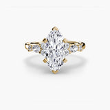 BW James Jewelers setting 9K Yellow Gold / Marquise The Floral Accent Solitaire