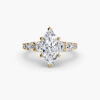 BW James Jewelers setting 9K Yellow Gold / Marquise The Graduated Accent Ring