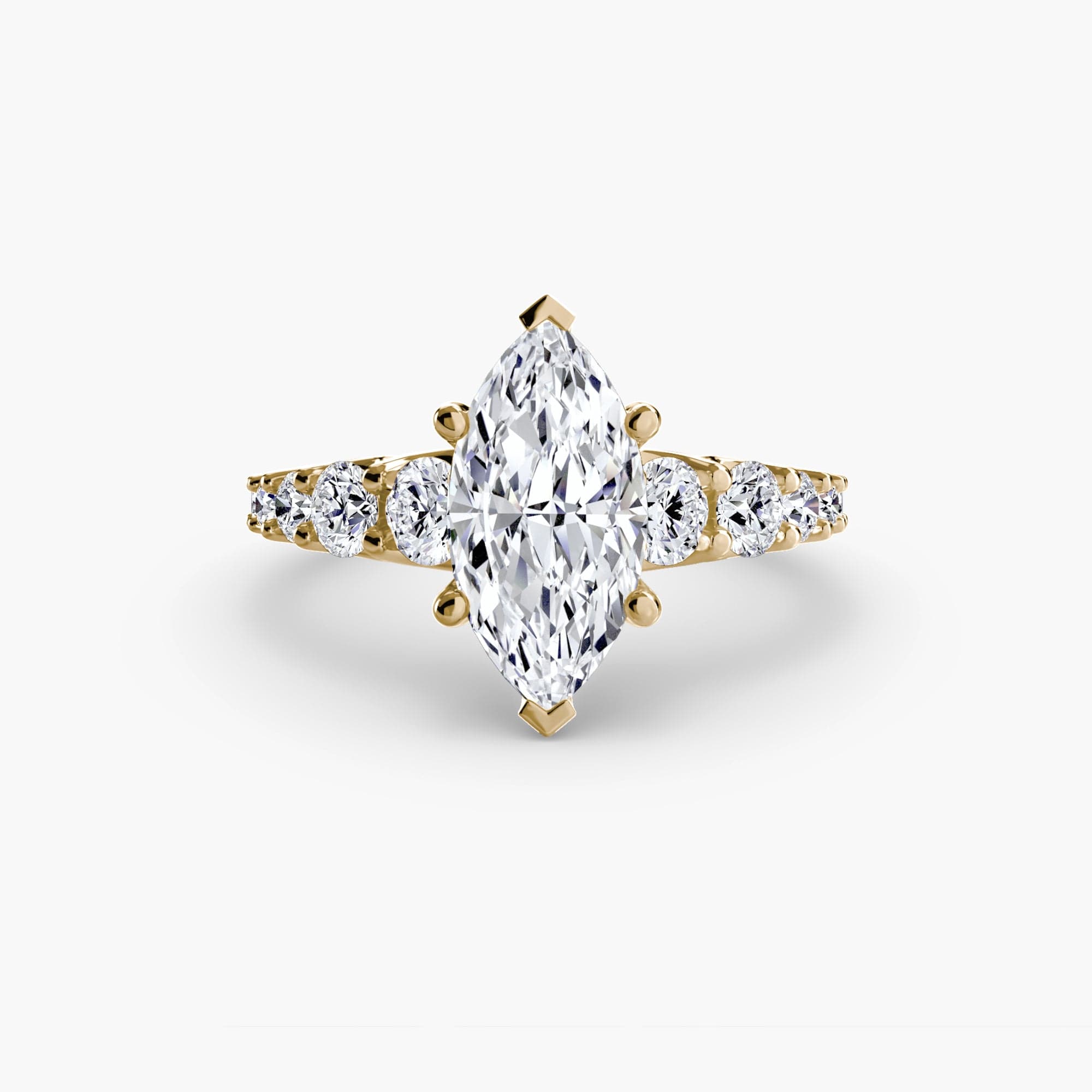 BW James Jewelers setting 9K Yellow Gold / Marquise The Graduated Accent Ring