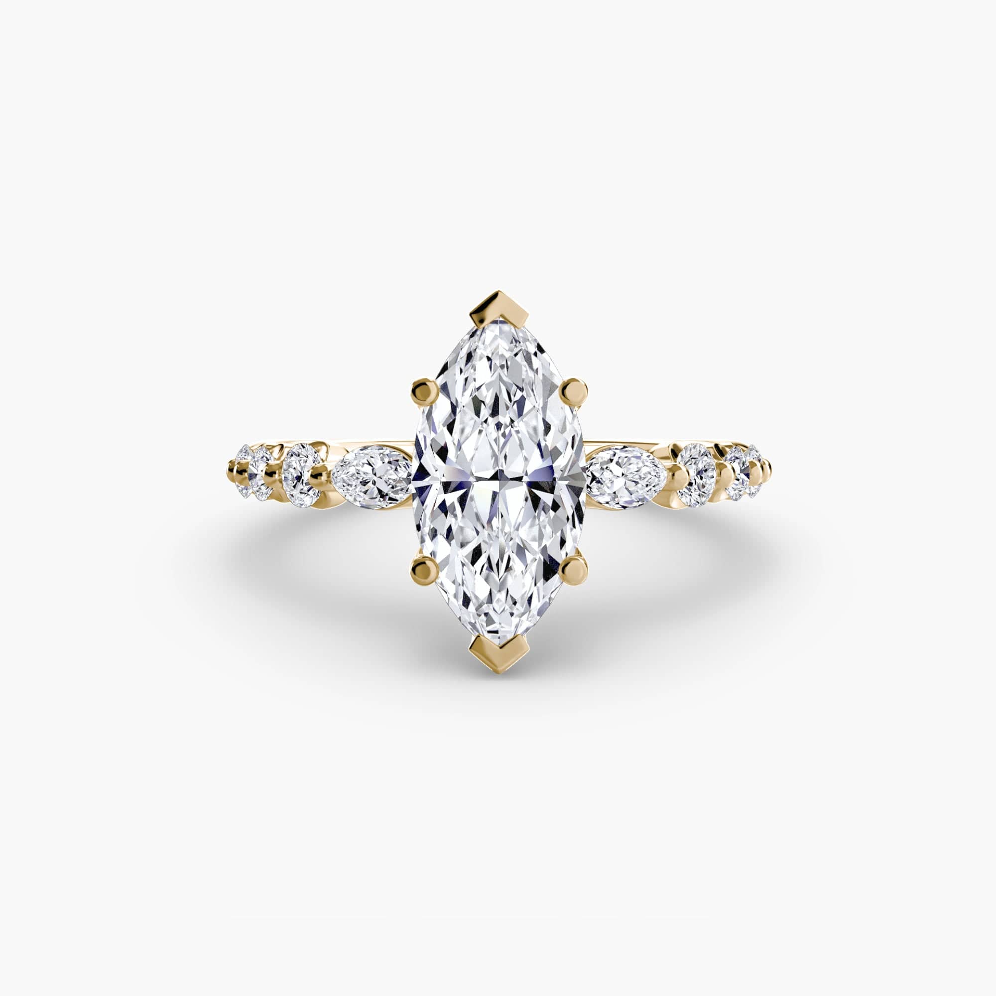 BW James Jewelers setting 9K Yellow Gold / Marquise The Tiered Accent Ring