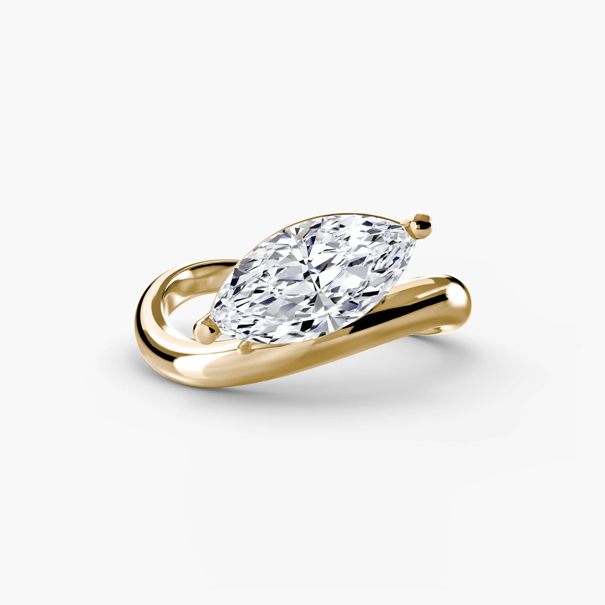 BW James Jewelers setting 9K Yellow Gold / Marquise The Wave Ring