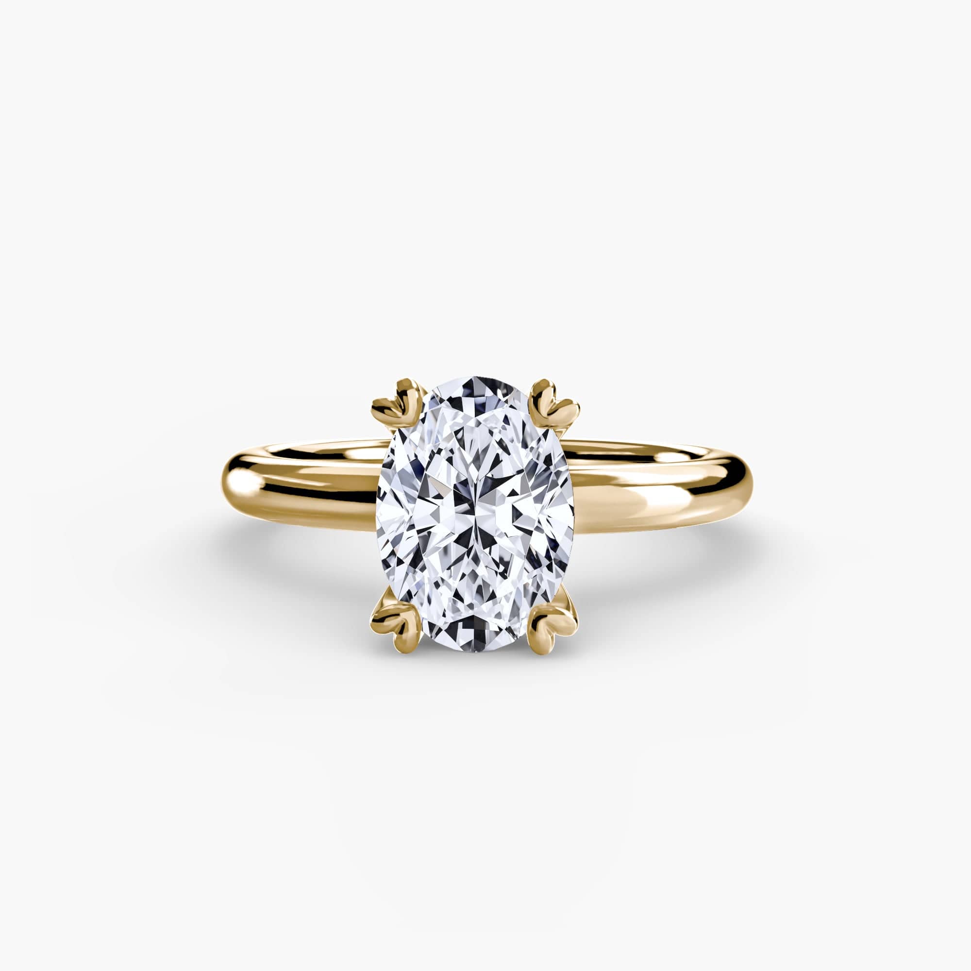 BW James Jewelers setting 9K Yellow Gold / Oval Solitaire ring 2