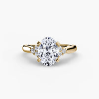 BW James Jewelers setting 9K Yellow Gold / Oval Solitaire with Cluster Shoulders 2