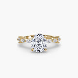 BW James Jewelers setting 9K Yellow Gold / Oval Solitaire with Eternity Pavé