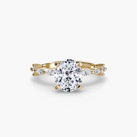 BW James Jewelers setting 9K Yellow Gold / Oval Solitaire with Eternity Pavé
