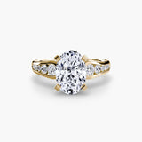 BW James Jewelers setting 9K Yellow Gold / Oval Solitaire with Pavé 2