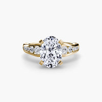 BW James Jewelers setting 9K Yellow Gold / Oval Solitaire with Pavé 2