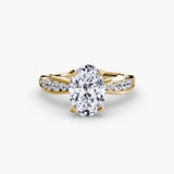 BW James Jewelers setting 9K Yellow Gold / Oval Solitaire with Pavé 3