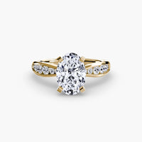 BW James Jewelers setting 9K Yellow Gold / Oval Solitaire with Pavé 3
