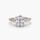 BW James Jewelers setting 9K Yellow Gold / Oval Solitaire with Pavé 4