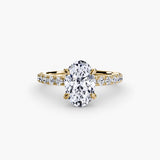 BW James Jewelers setting 9K Yellow Gold / Oval Solitaire with Pavé 6
