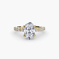 BW James Jewelers setting 9K Yellow Gold / Oval Solitaire with Pavé 6
