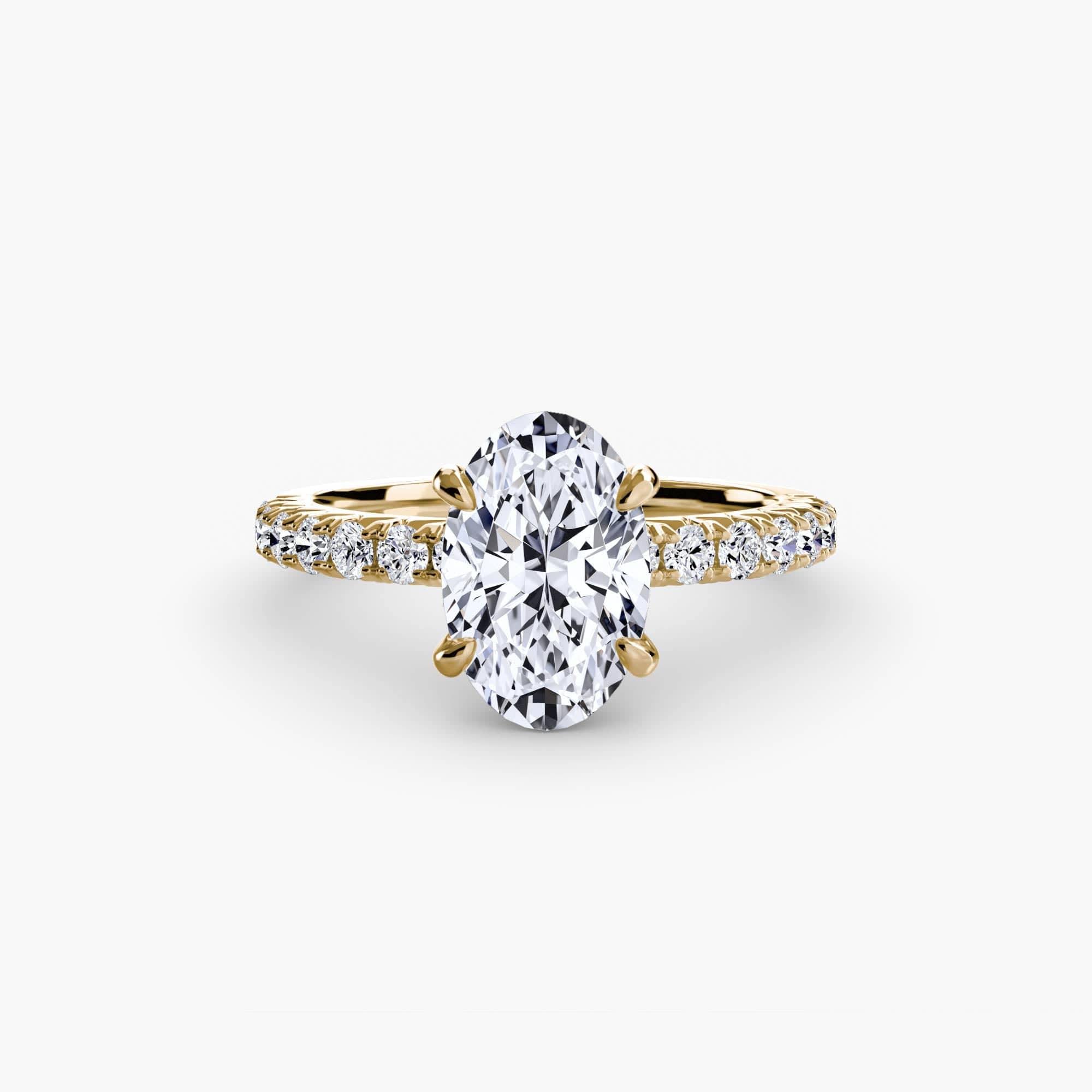 BW James Jewelers setting 9K Yellow Gold / Oval Solitaire with Pavé 6