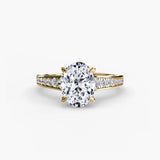 BW James Jewelers setting 9K Yellow Gold / Oval Solitaire with Pavé 7