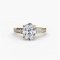 BW James Jewelers setting 9K Yellow Gold / Oval Solitaire with Pavé 7
