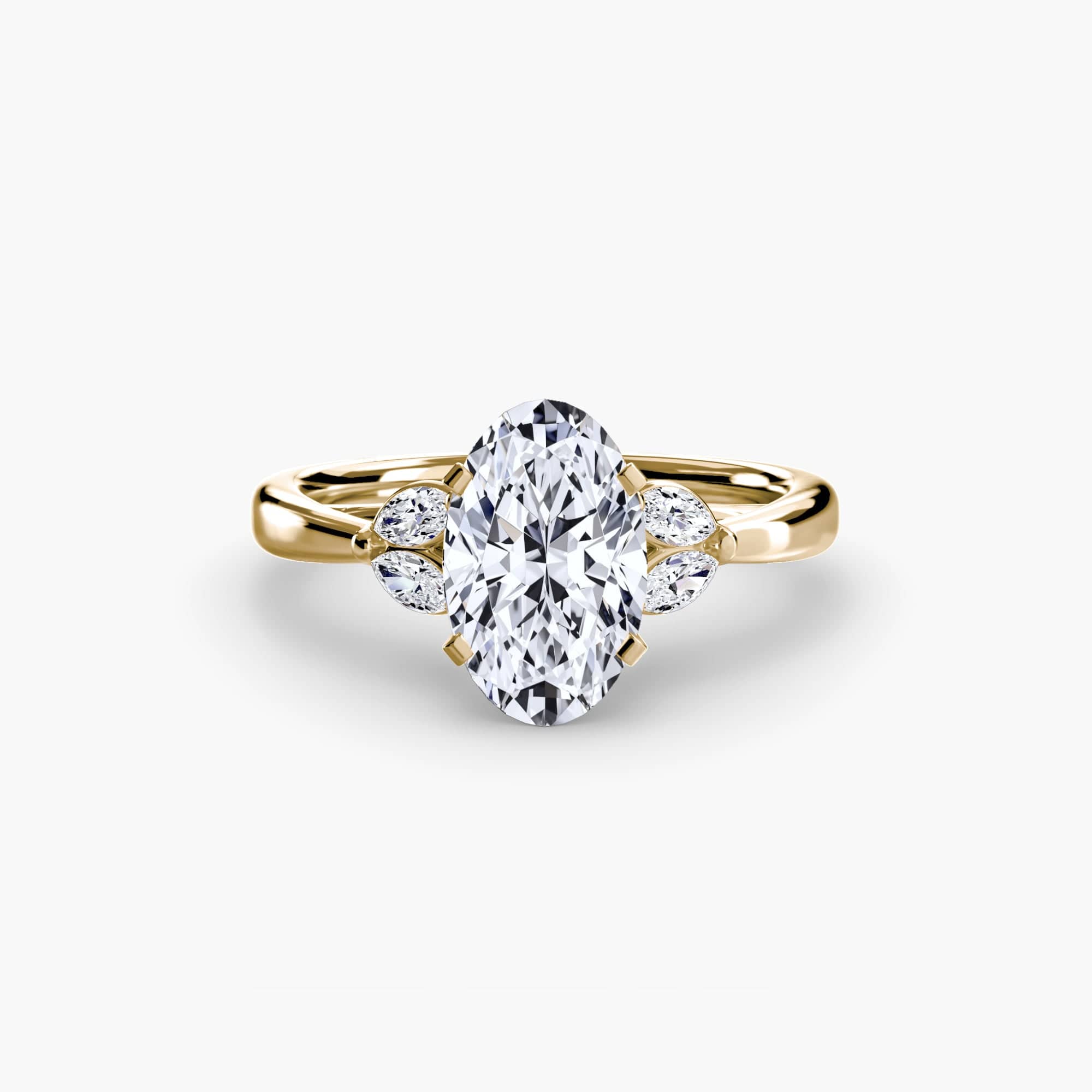 BW James Jewelers setting 9K Yellow Gold / Oval The Celestial Cluster Ring 2