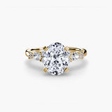 BW James Jewelers setting 9K Yellow Gold / Oval The Floral Accent Solitaire