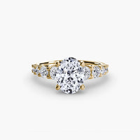 BW James Jewelers setting 9K Yellow Gold / Oval The Graduated Accent Ring