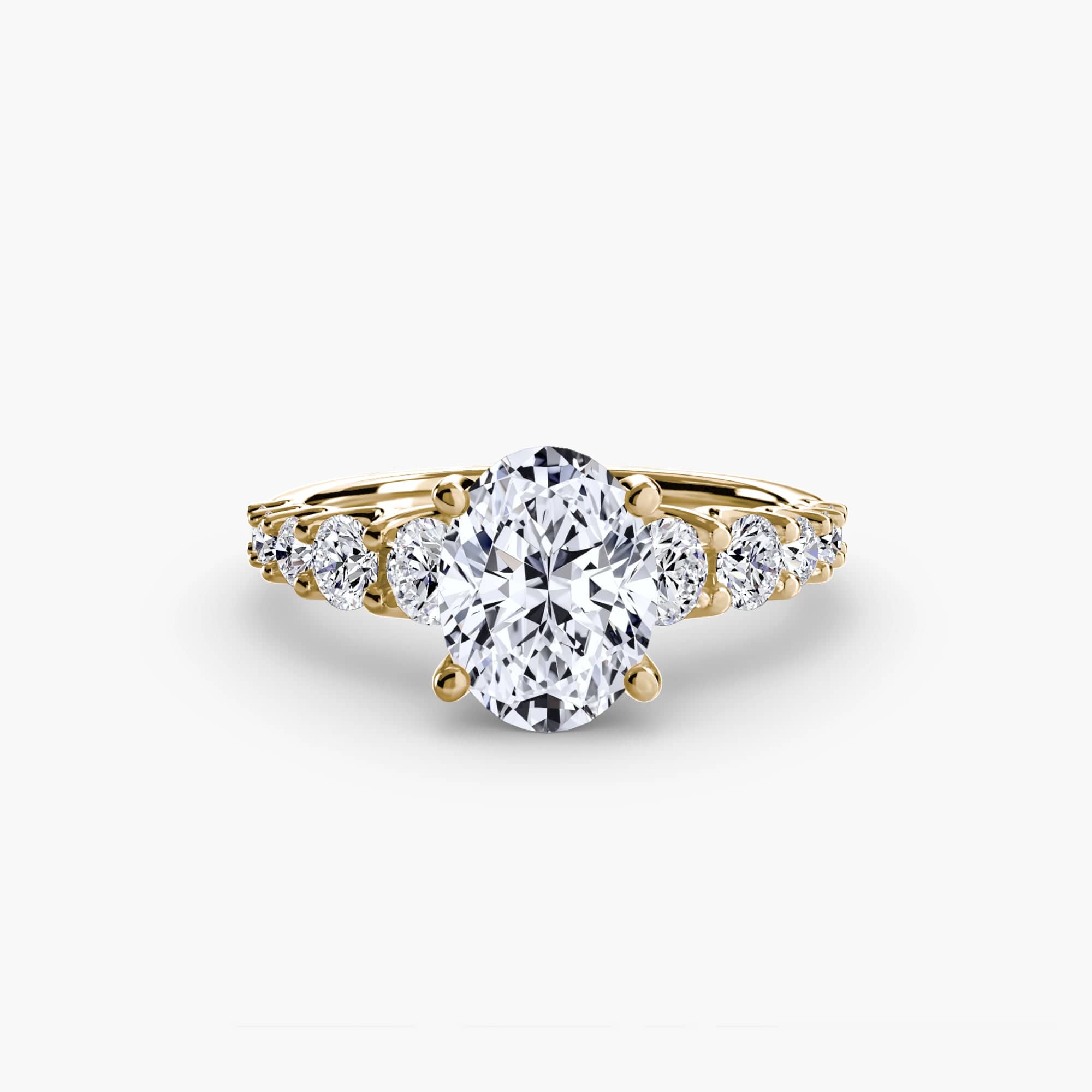 BW James Jewelers setting 9K Yellow Gold / Oval The Graduated Accent Ring