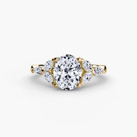 BW James Jewelers setting 9K Yellow Gold / Oval The Shoulder Cluster Ring
