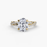 BW James Jewelers setting 9K Yellow Gold / Oval The Twisted Pavé Solitaire