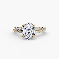 BW James Jewelers setting 9K Yellow Gold / Oval The Twisted Pavé Solitaire