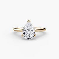BW James Jewelers setting 9K Yellow Gold / Pear Solitaire ring 1