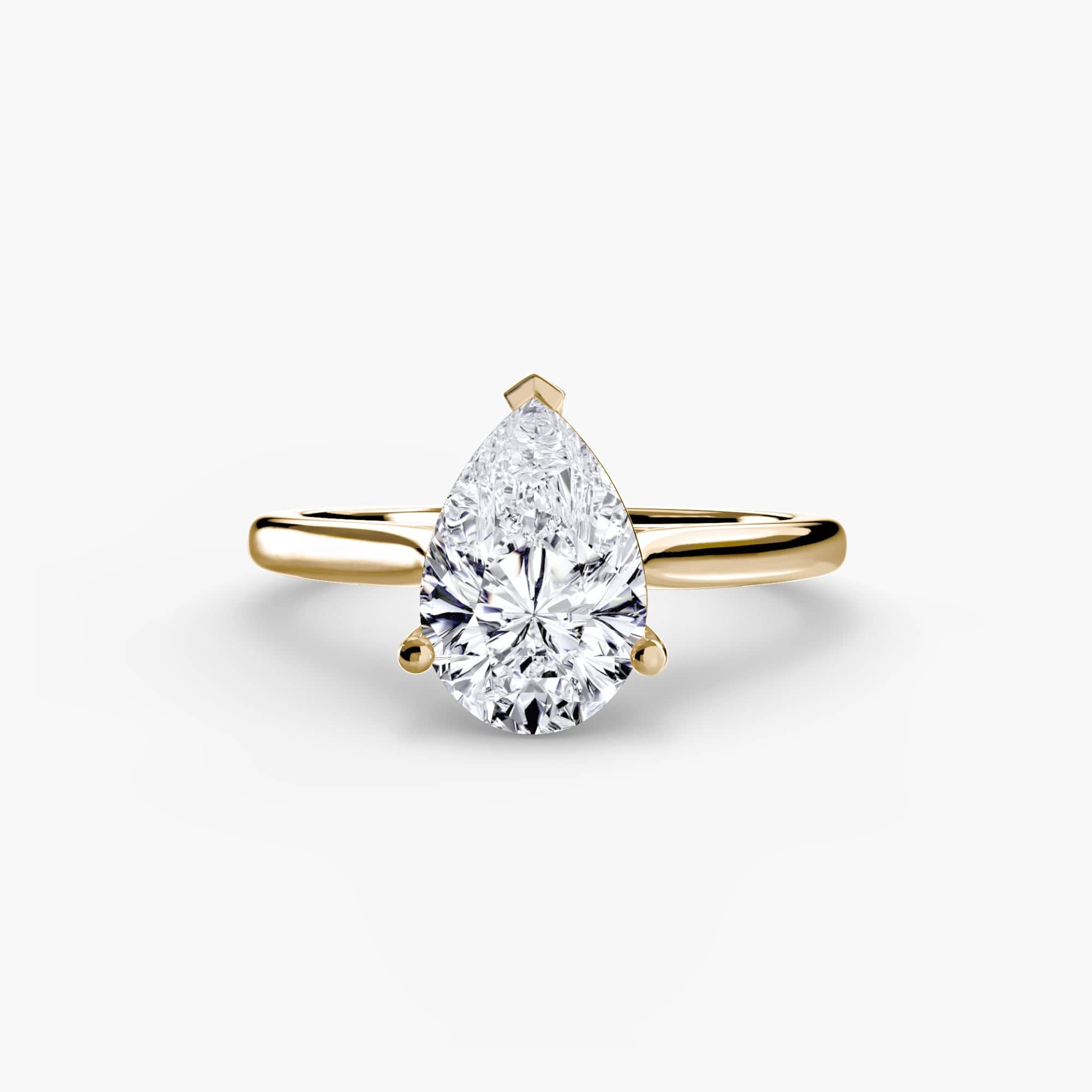 BW James Jewelers setting 9K Yellow Gold / Pear Solitaire ring 1