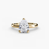 BW James Jewelers setting 9K Yellow Gold / Pear Solitaire ring 2
