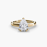 BW James Jewelers setting 9K Yellow Gold / Pear Solitaire ring 5