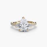 BW James Jewelers setting 9K Yellow Gold / Pear Solitaire with Pavé 4
