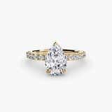 BW James Jewelers setting 9K Yellow Gold / Pear Solitaire with Pavé 6