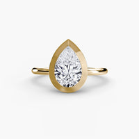 BW James Jewelers setting 9K Yellow Gold / Pear The Bezel Set Solitaire