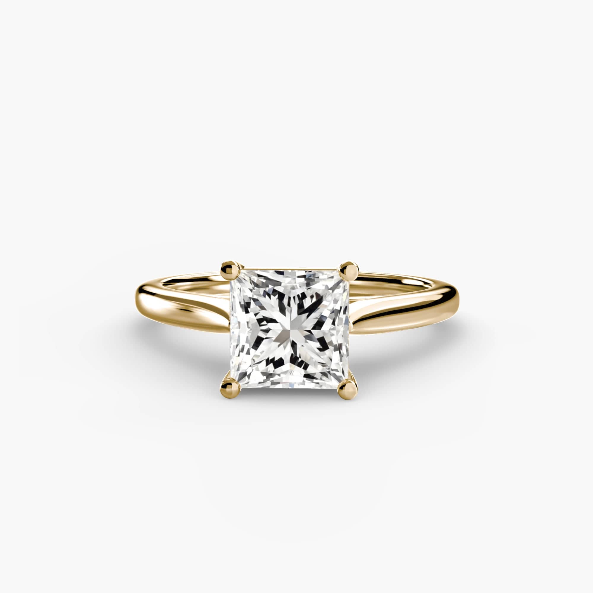 BW James Jewelers setting 9K Yellow Gold / Princess Solitaire ring 1