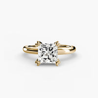 BW James Jewelers setting 9K Yellow Gold / Princess Solitaire ring 2